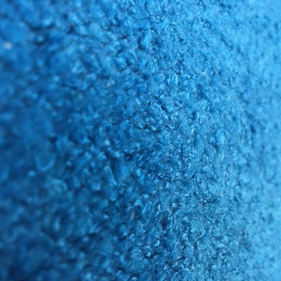 Double Zero Sweater L Oversized Slouchy Cropped V Neck Textured Boucle Knit Blue - Picture 7 of 13